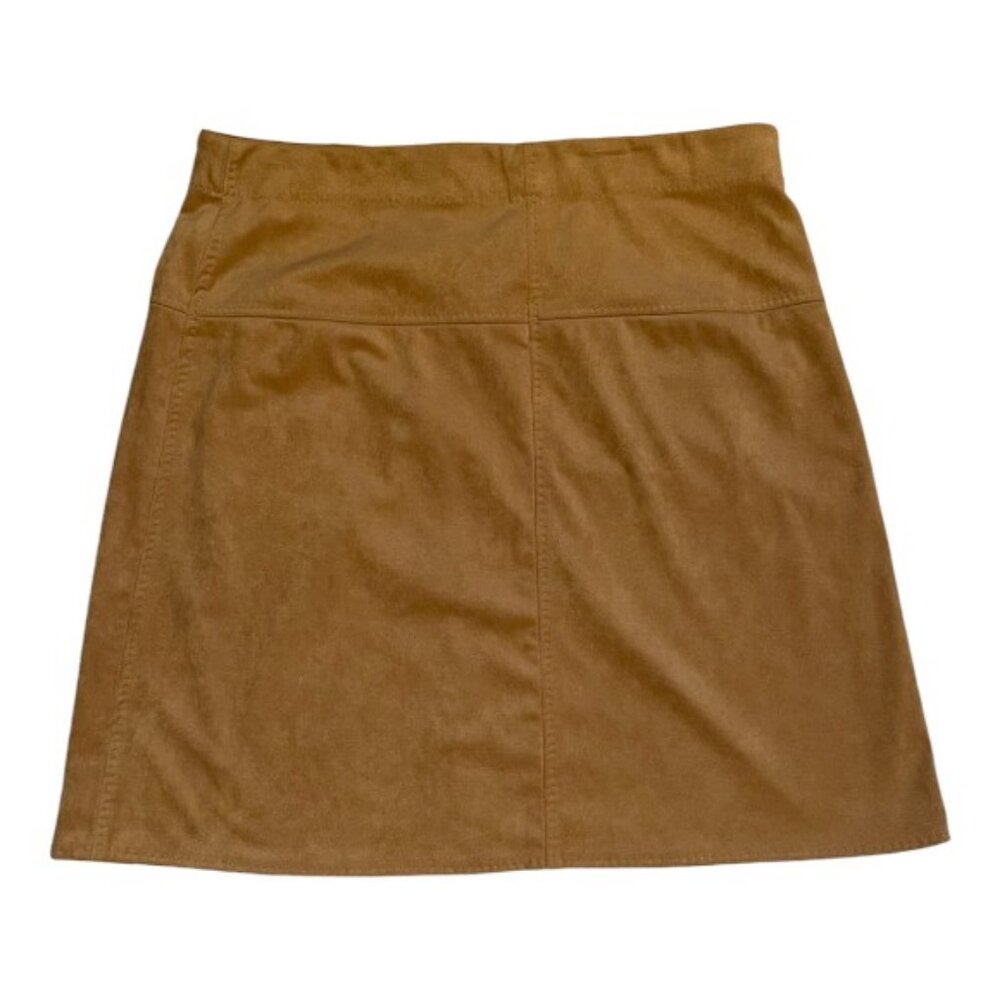 Max Studio faux suede mini skirt brown women's size L